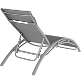 2er Set Aluminium Sonnenliege witterungsbeständig inkl. Kopfpolster 5-Fach verstellbare Rückenlehne - 2