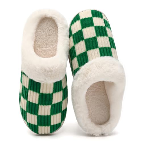 Image of Guyarns House Slippers for Women & Men - Fuzzy, Casual Indoor /Outdoor Shoes with Memory Foam & Faux Fur Lining