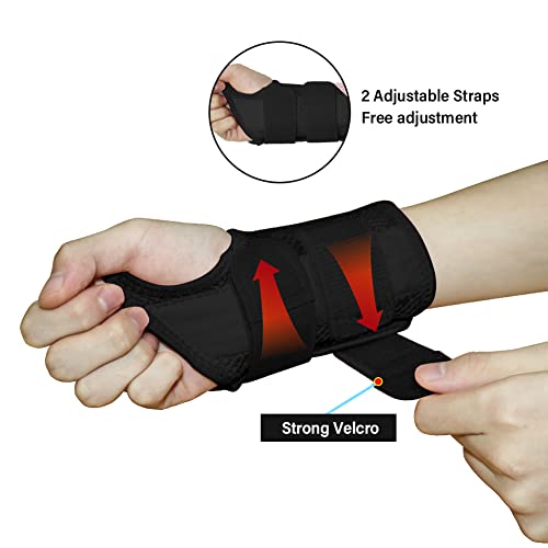 HYCOPROT Adjustable Wrist Supports Brace with 2 Metal Straps for Men and Women-Breathable Carpal Tunnel Wrist Splint for Relieve Tendonitis, Arthritis, Sprains - Image 4