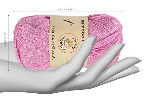 Image of 10-Pack of Yonkey Monkey 500 Grams Yarn - 70% Rayon derived from Bamboo, 30% Cotton - Imported - Pink 9025