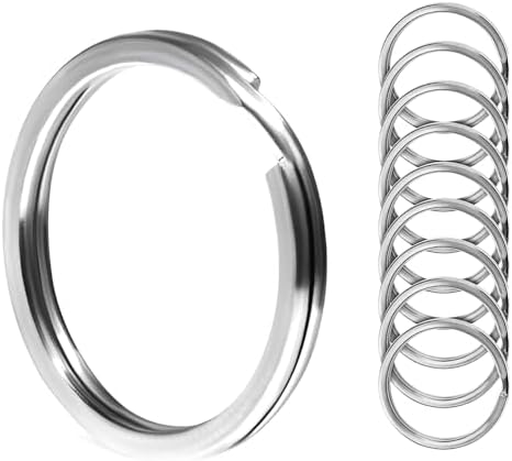 VALYRIA 3Pcs Stainless Steel Oval Split Ring Keychains - 4cm X 2.8cm Key Rings