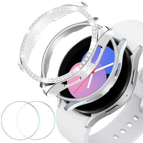 Coque diamant Samsung Galaxy Watch 5 de 44 mm et protection écran pour le sport et soirée