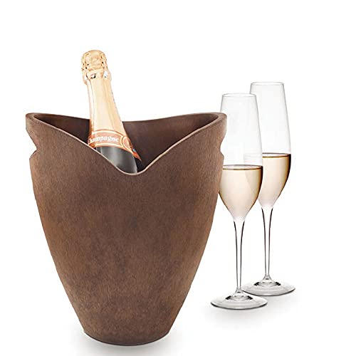 Pulltex - Ice Bucket Wood - Cubitera de Vino efecto de madera - en plástico acrílico