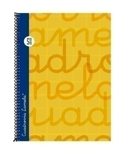 Cuaderno Espiral LAMELA 4º 80H Cuadro 5 mm. Tapa Extradura (Naranja)