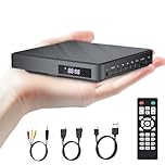 Desobry Lecteur DVD TV, Lecteur DVD HDMI avec entrées USB/TF, Correction d'erreur, avec câble HDMI/RCA Gratuit, Multizone, Réduction du Bruit