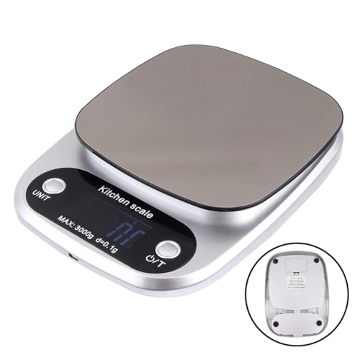 TOYANDONA Báscula Digital de Cocina Recargable de Acero Inoxidable con Pantalla LCD Precisa Portátil para Alimentos y Joyería