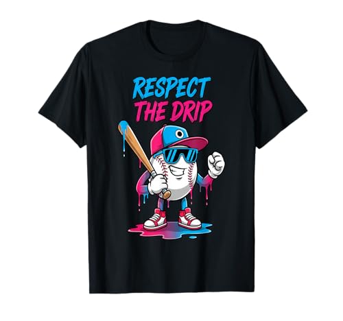 Respect Drippy Baseball Mascot Sunglasses T-Shirt