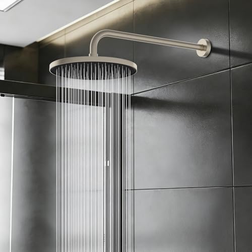 Hibbent 16 Inch All Metal Shower Extension Arm, Extra Long Stainless Steel Rainfall Shower Arm Water Outlet with Flange, Wall Mounted Shower Head Extender, Brushed Nickel - image 8