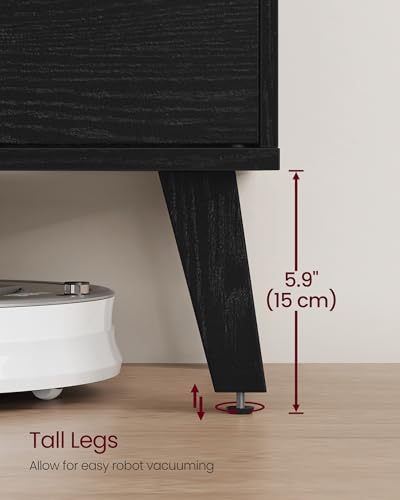 Image of VASAGLE TV Stand for 65-Inch TVs, Entertainment Center with Adjustable Shelf, 58-Inch Long Media Console Table, Transitional Style, for Living Room, Bedroom, Ebony Black ULTV556B01