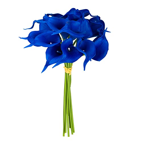 Katomi 10 stems of real touch artificial calla lilies ¡ (Blue), 35cm
