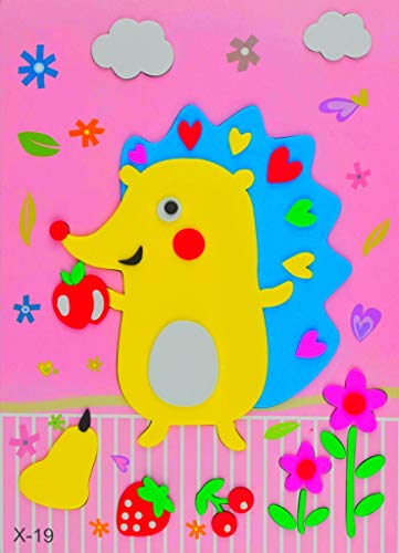Motoeye 20Pcs 3D Eva Foam Sticker Puzzle Game Diy Cartoon Animal Learning Education Toys For Toddler Kids Art Craft Kits (Kidslove A) #TOP6