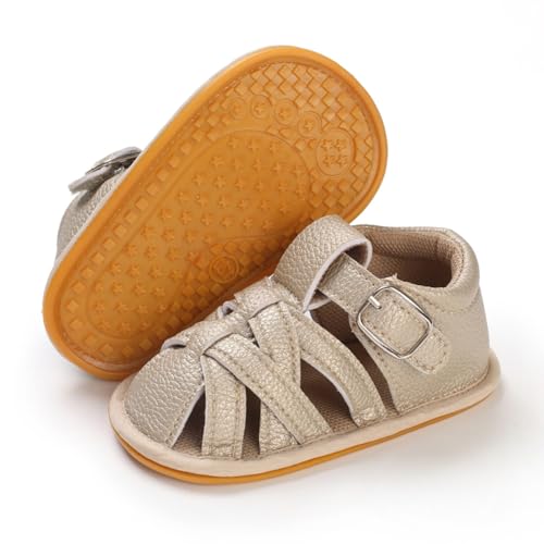 Image of E-FAK Baby Boys Girls Summer Sandals Outdoor Beach Anti-Slip Rubber Soft Sole Newborn Toddler First Walker Shoes