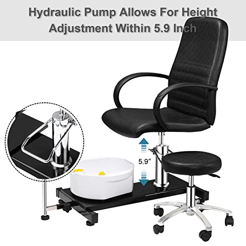 Omysalon Pedicure Chair With Stool & Bubble Massage Foot Bath, Hydraulic Pedi Chair For Nail Tech, Beauty Spa Salon Unit Station Technician Supplies #TOP4