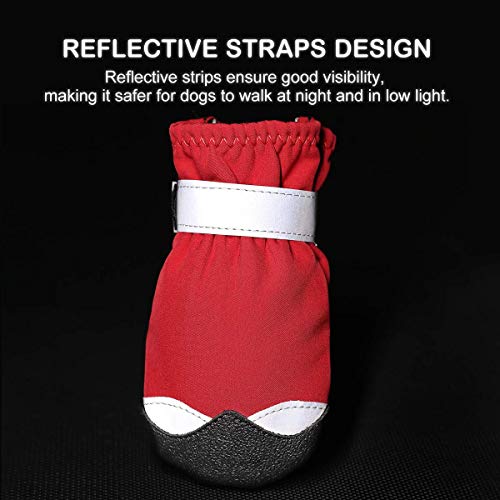 Sapatos para cães grandes e médios botas para cães com forro quente com alças ajustáveis e sola anti