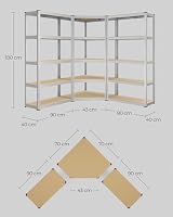 SONGMICS Eckregal-Set 5 Ebenen, Schwerlastregal, bis 2625 kg belastbar – Ansicht 3