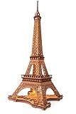 ROBOTIME 3D Puzzle for Adults DIY Model Building Kit Wooden Eiffel Tower Craft Kit Architecture Toy Set Brain Teaser Gifts for Friend