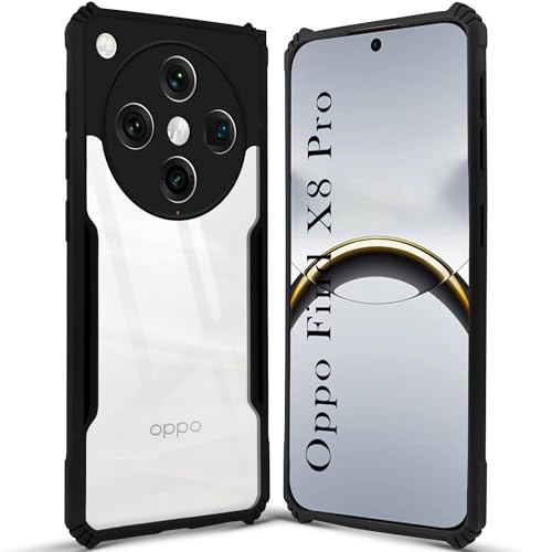 Image of Jkobi Back Cover Case for Oppo Find X8 Pro (Shockproof with Polycarbonate Clear Panel | Professional Black)