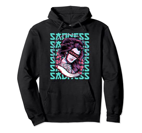 Geisha Sadness Soft Grunge Vaporwave Aesthetic Glitch Sweat à Capuche