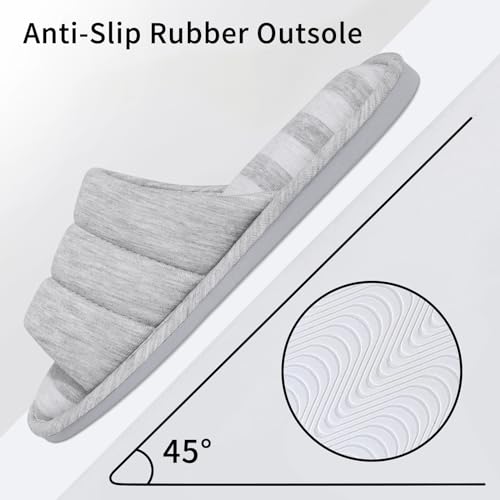Image of shevalues Open Toe House Slippers for Women Men Memory Foam Bedroom Shoes