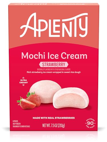 Amazon Brand, Aplenty Mochi Ice Cream, Strawberry, 7.5 Oz, 6 Ct