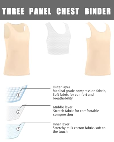 Image of XUJI Transgender FTM Women Breathable Tank Chest Binder