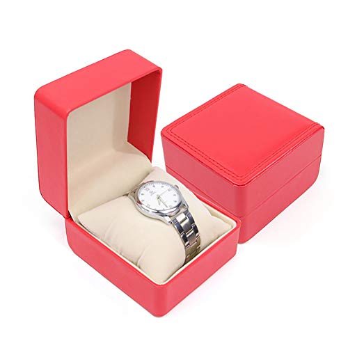 Cajas para Relojes de Lujo, Organizador del Sostenedor de la Joyería, Caja de Almacenamiento de PU de Rejilla Simple, Caja de Regalo de Almacenamiento de Pulsera de Joyería de Madera Premium Cover