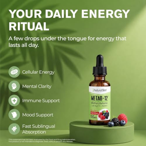 NaturalSlim Metab-12 B12 + D3 Drops