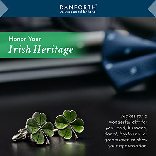 DANFORTH Four Leaf Clover Cufflinks for Men | Handcrafted Pewter Shamrock Cufflinks, Green St. Patrick’s Day Accessories, Made in USA3