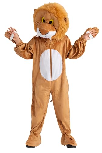 Dress Up America Ensemble de costume de tête de lion en peluche - Ensemble de déguisement de tête de lion poilu en peluche pour jeu de rôle et