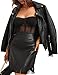 Bellivera Women Faux Leather Motorcycle Jacket Fall Winter Trendy Moto Biker Casual Spring Coat 7906 Black XXL