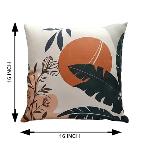 Image of Reversible Cushion Cover 16 inch x 16 inch Set of 5 - Premium Stitched Sofa Pillow Cover Set with 10 Unique Bohemian Printed Designs & Invisible Zipper