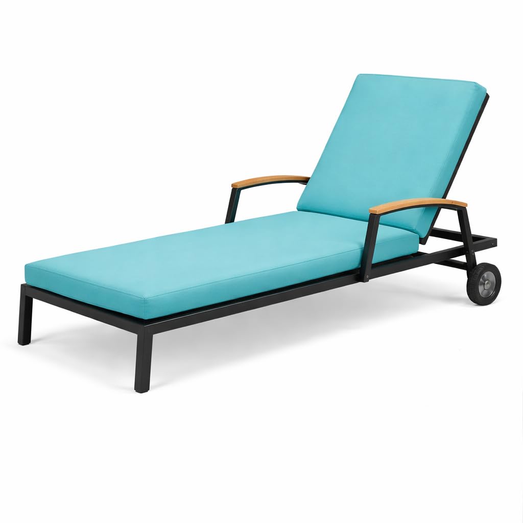 Cojín para jardín azul cielo ideal para renovar tu tumbona de piscina y disfrutar del exterior
