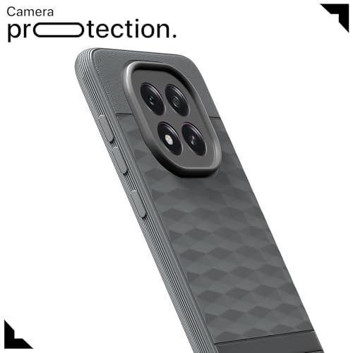 Image of Pikkme Back Cover for Oppo F29 5G Soft Grip 3D Hexa Cube Texture Silicone Bumper Case (Grey)