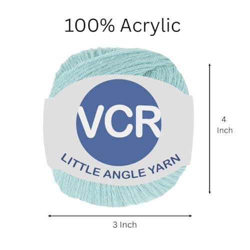 Image of VCR 4 Ply Powder Blue Little Angle Yarn, 25 Grams, 92 Meters Length, 100% Acrylic Soft Baby Knitting Yarn for Crochet, Newborn Sweaters, Soft Baby Socks, Mittens and Leggings, Pack of 1