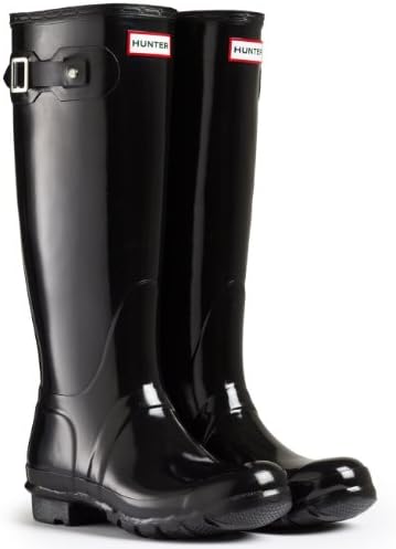 Hunter Original Women's Tall Waterproof Rain Boots (Black, US Size 9, Vegan) | Image 1