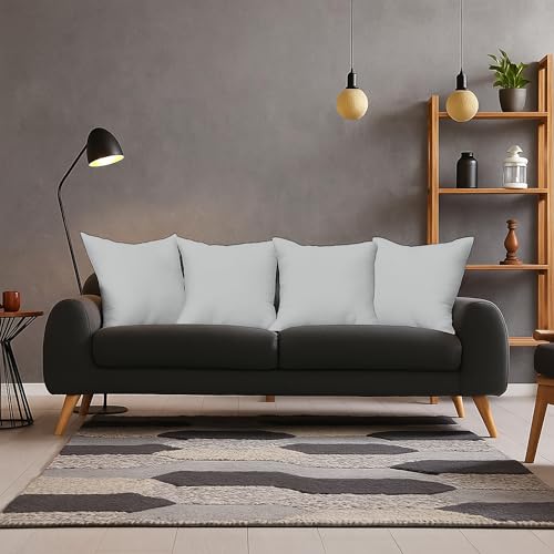 Image of Premium Polyester Fiber Cushion Fillers - Pack of 5 Pcs | 18 x 18 Inches | Light Grey| Cushions, Sofa Pillow, Cushion for Sofa, Cushion for Bed, Decorative Pillow, Pillow for Support