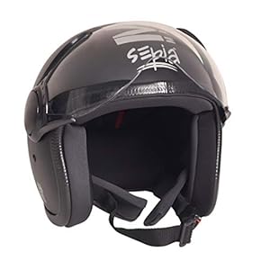 Sepia ABS Muscle Rider Open Face Helmet (Matt Black, Medium)