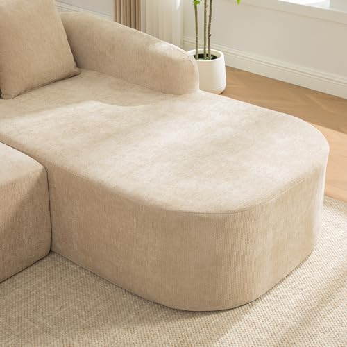 Sofá modular de compresión envasado al vacío, tapizado en chenilla 5