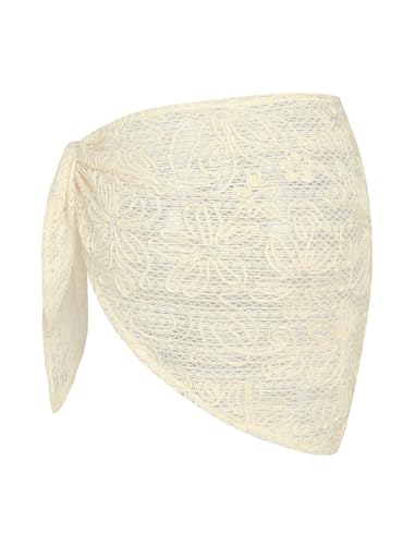 ZAFUL Women's Sarong Coverups Solid Textured Mesh Scalloped Hem Triangle Cover-Up Dress2