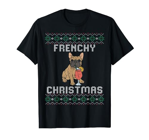 Ugly Sweater Bulldog Francés Frenchie Christmas Navidad Camiseta