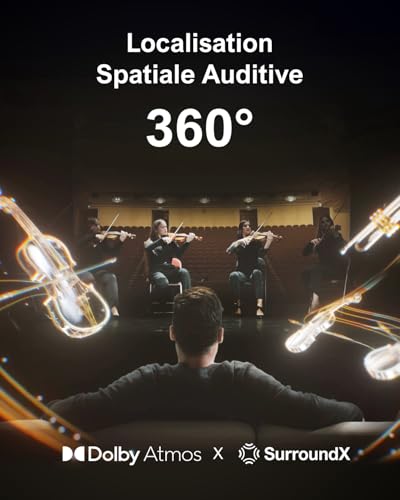 Barre de son 460W avec caisson de basse sans fil et 4 enceintes surround