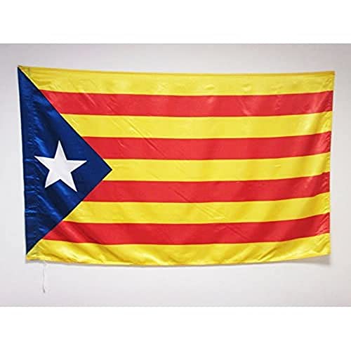 AZ FLAG Bandera de CATALUÑA ESTELADA BLAVA 150x90cm en Raso para Palo - Bandera CATALANA INDEPENDENTISTA – Catalunya 90 x 150 cm