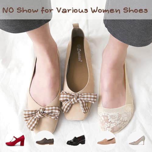 Lace No Show Socks Women's Low Cut Nonslip Liner Sock Invisible 5 Pairs 5-9 (5-8, 3 Beige 2 Black), (W1) #TOP4