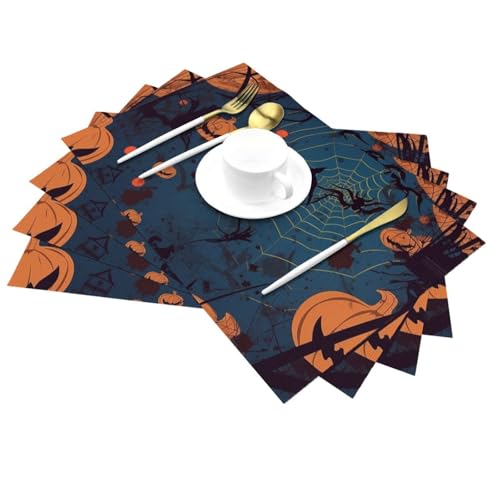Set de table lavable en PVC résistant à la chaleur antidérapant Halloween