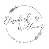 Stamp by Me | Custom Wedding Stamp | Personalized Stamp | 12 Exclusive Designs | Wooden Mark | Ideal for Envelopes and Wedding Invitations | Names and Date | Circular Flower Wreath