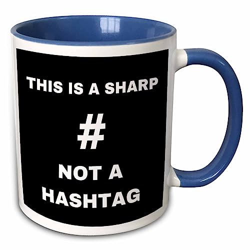 3dRose THIS IS A SHARP not a HASHTAG 11oz Two-Tone