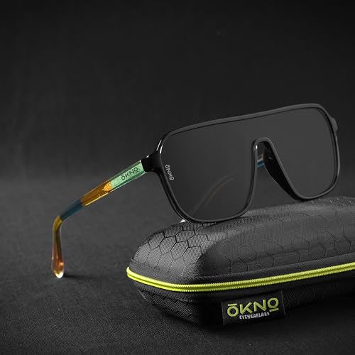 Image of Eyewearlabs OKNO | Polarized Over-Sized Unilens Rectangular Branded Stylish Sunglasses For Men & Women | 100% UV Protection Shades | Cricket Sports Cycling Driving | RYFT