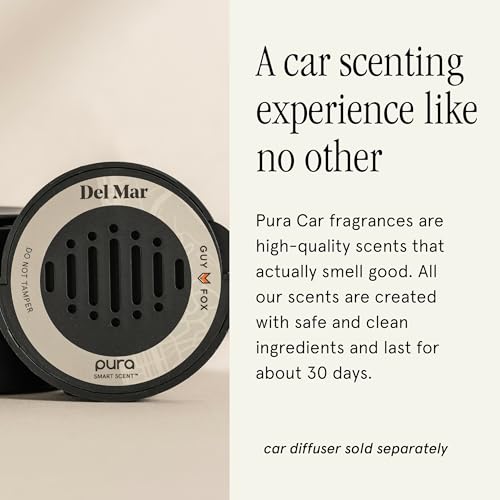 Image of Pura & GUY FOX Car Scent Refill - Fragrance for Pura Car Diffuser - Clean & Safe Luxury Diffuser Scent - Long-Lasting Fragrance for 30 Days of Aroma - Spring & Summer Refills - Del Mar