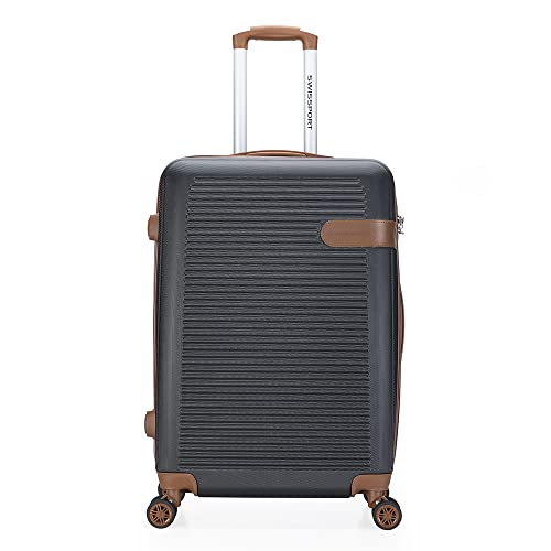 Kit 2 Malas Viagem Swissport Roda 360° ABS Anti Furto (Preto)