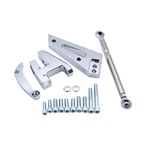 Aluminum Alternator Bracket Kit Polished Compatible for Chevy SBC 350 Short Water Pump SWP Black
